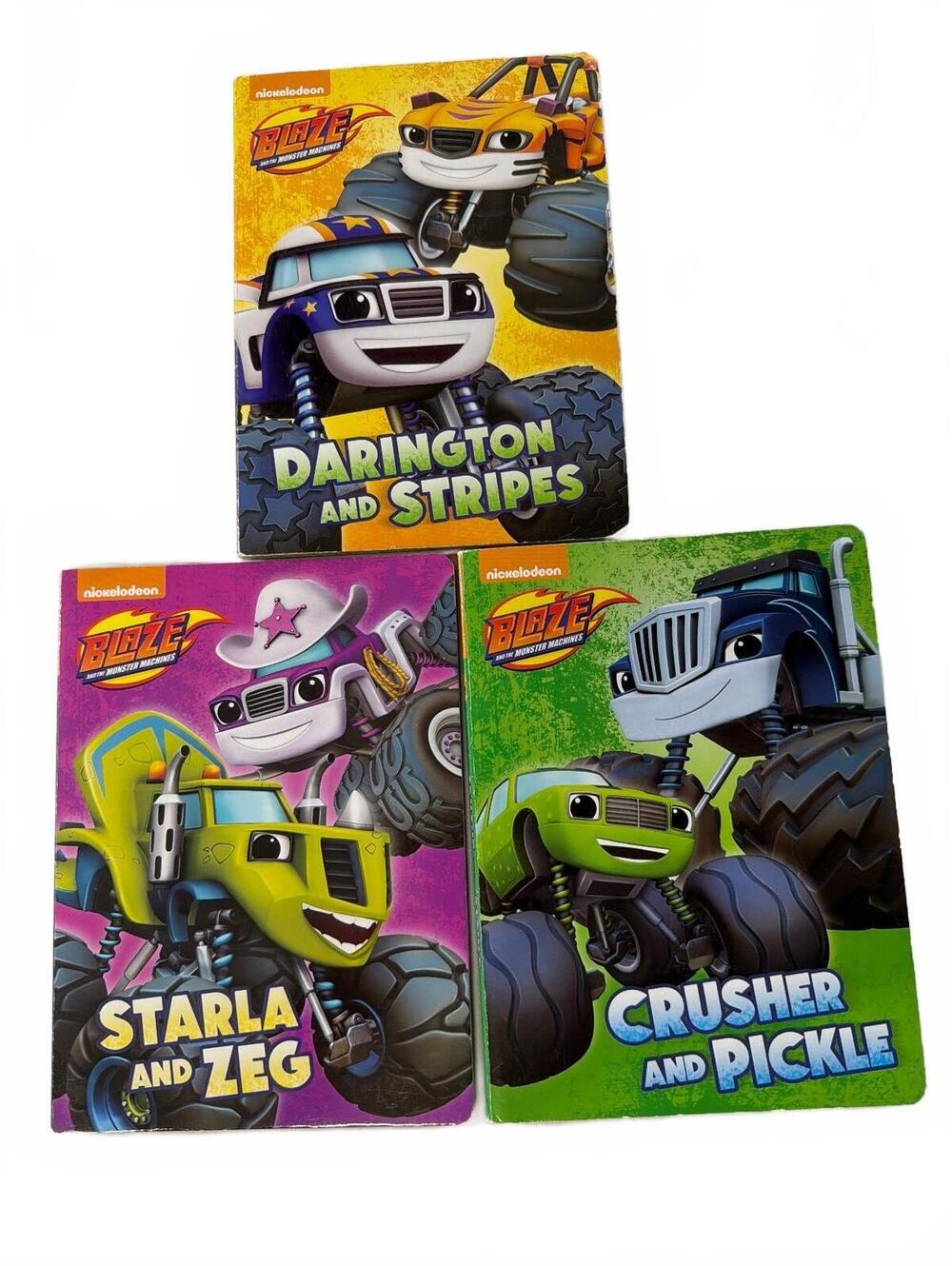 Blaze Board Books Set the Monster Machines Darington, Stripes, Starla, Crusher,